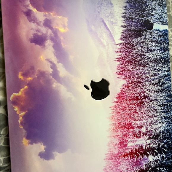 Apple MacBook Case with Purple and Pink Sky Design
